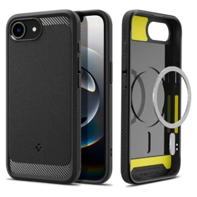 Imagen de Spigen Funda Rugged Armor Magfit Compatible con iPhone 16e 2025 Negro Mate