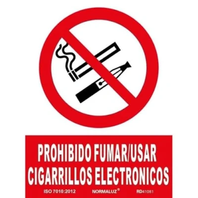 Imagen de Señal prohibido fumar/usar cigarrillos eléctricos sekureco