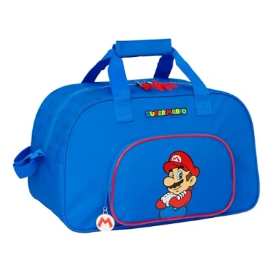 Imagen de SUPER MARIO PLAY Bolsa de Deporte, Mochila, Ideal para Niños Diferentes Edades, Cómoda y Versátil, Calidad Resistencia, 40x23x24 cm, Color Azul/Rojo