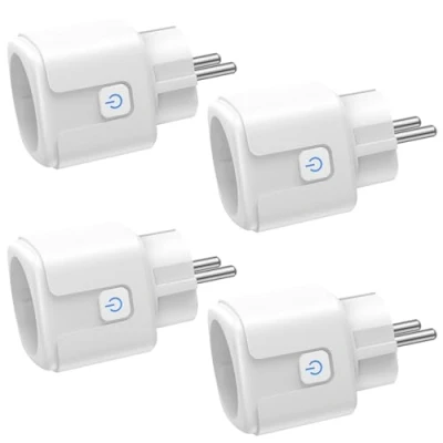 Imagen de FAYIBUY Enchufe Inteligente WiFi, 4 Pack WiFi Medidor Consumo 16A 3680W, Tomada con Temporizadores y Control Remoto por APP&amp;Voz, Compatible Alexa Google Home
