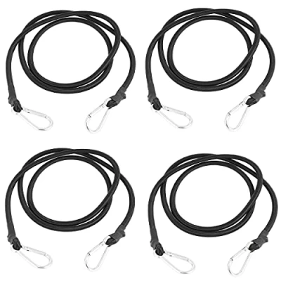 Imagen de DARENYI 90 cm Pulpos Elasticos Gomas elásticas con mosquetón Cuerdas Ganchos, Correas para Motocicleta, Coche, Maletero, Seguridad de Bicicleta (4 Unidades)