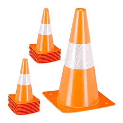 Imagen de Relaxdays Pylonen Set 18 Conos Señalización, Fútbol, Entrenamiento Perros, Pilones Tráfico 30 cm, Pivotes Reflectantes, Naranja, Unisex niños, 31 x 18,5 cm