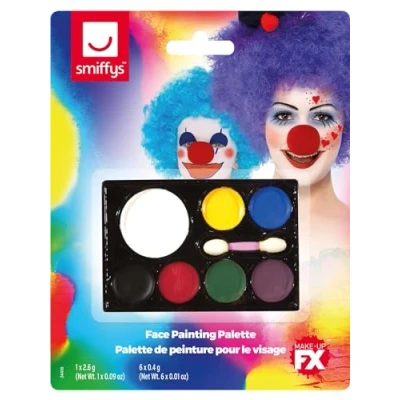 Imagen de Smiffys maquillaje FX Smiffys, Paleta de para la cara, con aplicador, 7 colores,