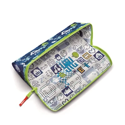 Imagen de Maped Material Escolar Estuche Open XXL Trendy Rosa, Azul y Morado Diseño Triangular Cierre con Cremallera Dimensiones de 230 x 90 75 mm Portatodo Reversible Ideal para la Mochila