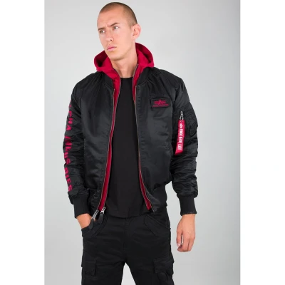 Imagen de Alpha Industries Chaqueta de entretiempo, Hombre, Talla: Large, Black/red