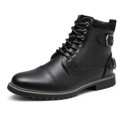 Imagen de Bruno Marc Botas Moto Hombre Botines Militares de Combate Tacticas con Forro Calido,Size 47,Negro,Philly_10