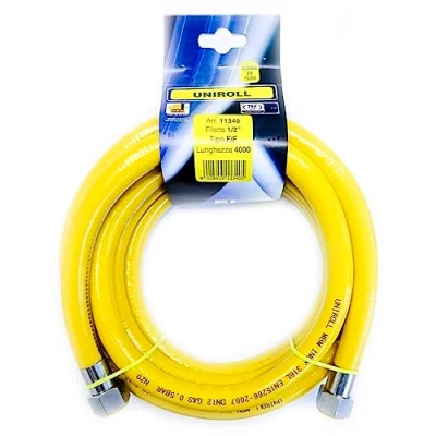 Imagen de Manguera de gas flexible 4 mt 1/2&quot; acero FF según la norma EN 15266 UNIROLL