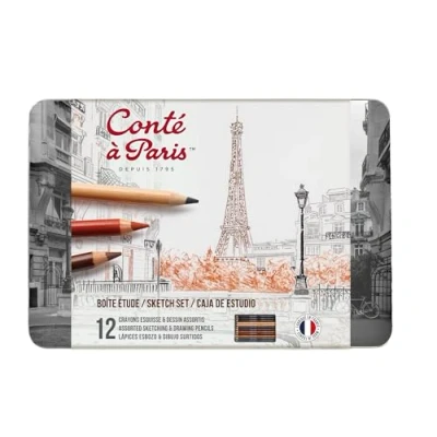 Imagen de Conté à Paris Sketch Set, Paquete de 12 Lápices, Multicolor