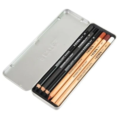Imagen de LYRA Rembrandt Art Specials, lápices de Esbozo para Bellas Artes, redondo,mina 5mm, Estuche metal, Set Esbozo, surtidos, 6 unidades
