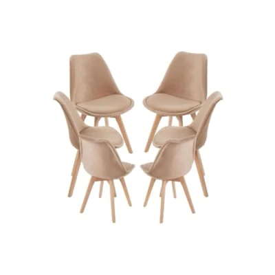 Imagen de Regalos Miguel Packs Sillas Comedor Pack 6 Synk Terciopelo Champán