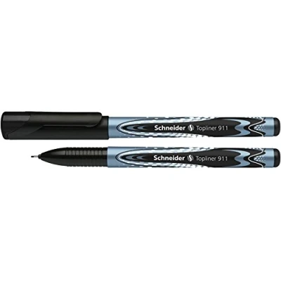Imagen de Schneider Fineliner Topliner 911 Bolígrafo roller con punta reemplazable (0,4 mm, 10 unidades), color negro