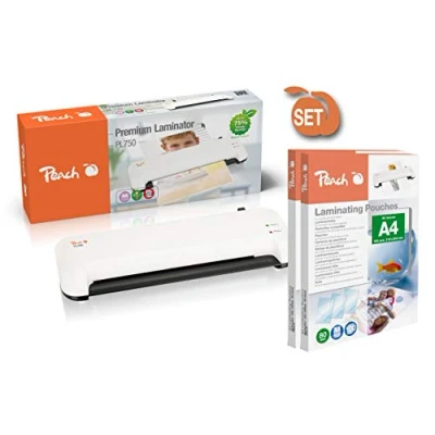 Imagen de Peach Plastificadora A4 Incluye 210 láminas de plastificación gratis dos veces más rápido que otras Laminado 1,5 páginas por minuto Adecuado para todas las películas comerciales