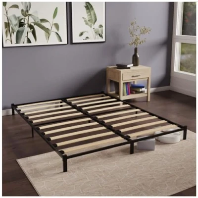 Imagen de Dreamzie Somier 140x200 cm para Cama con Patas Láminas Madera y Estructura de Tubos Acero Altura 25 Base Resistente Montaje Sencillo