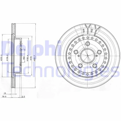 Imagen de DELPHI BG3536 Disco de freno 302 18 5 ventilado aceitado sin procesar cojinete rueda, anillo sensor ABS TOYOTA: RAV4 I SUV, SUV Cabrio