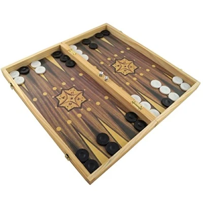 Imagen de PrimoLiving Juego de Backgammon Madera Deluxe 50 x 47 cm Incluye Tablero ajedrez