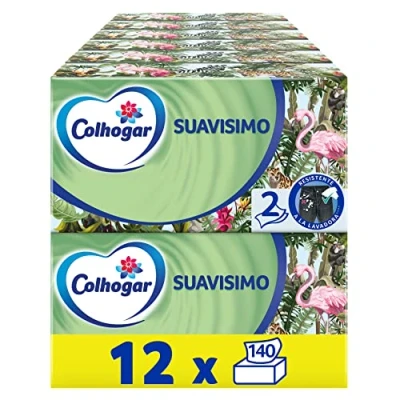 Imagen de Colhogar Pañuelos Faciales Suavísimo Family Pack x1680 Caja de Resistentes a la Lavadora con 140 Color Blanco [1680 Un] (12x140)