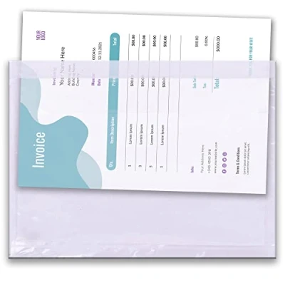 Imagen de Triplast 100 sobres de plástico transparente tamaño A4 (328 x 230 mm) Sobres/fundas/bolsillos/carteras Adjunta facturas, listas embalaje y notas entrega a paquetes