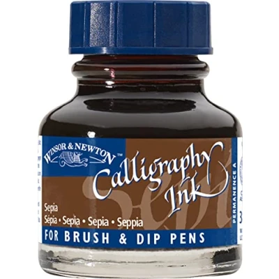Imagen de Winsor &amp; Newton Calligraphy Ink Tinta para Caligrafía, Marrón (Sepia), 30ml