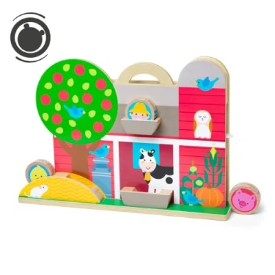 Imagen de Melissa &amp; Doug GO Tots En el Corral, Juguete para rodar y arrastrar, Incluye 4 discos de madera con personajes, Juguetes niños pequeños, Primera infancia, 12 meses, Regalo bebés