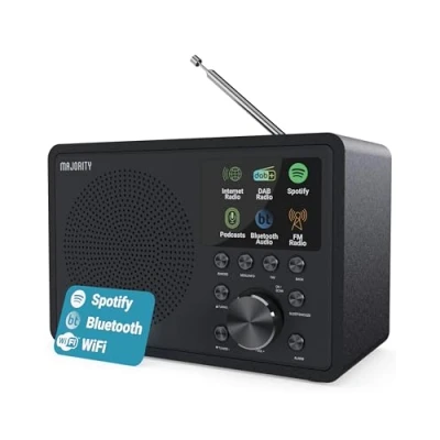 Imagen de Radio Internet con Bluetooth Dab+ FM WiFi Altavoz DSP Spotify Connect y Podcasts Multialarma, Control de la Aplicación Oktiv Majority Touro