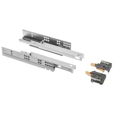 Imagen de GTV Guías Correderas para Cajones Montaje Inferior con Soft Close y Autocierre, Carriles Cajones, Modern Slide Amortiguación, Extensión Completa 350 mm, Soporta hasta 35 kg 2 Par