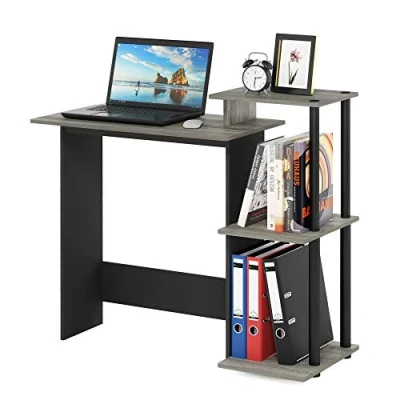 Imagen de Furinno Efficient Escritorio, Roble francés Gris/Negro, Talla única