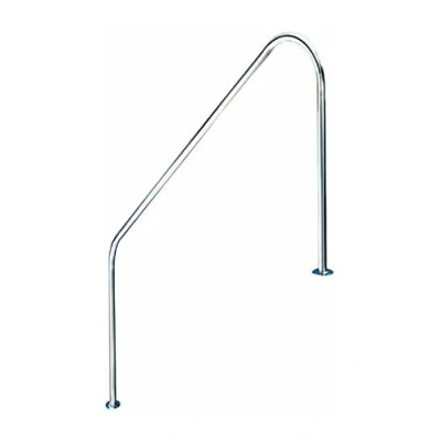 Imagen de YMBERSA Pasamanos baranda de Bajada Piscina FX L. 1524mm. Acero Inoxidable AISI 316. Dos Puntos Apoyo escalones pletinas + Tornillos Tacos embellecedores. Regalo Limpiador
