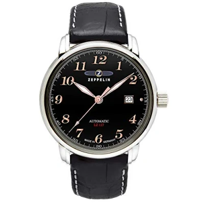 Imagen de Zeppelin LZ 127 Graf Reloj analógico de caballero automático con correa piel negra