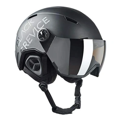 Imagen de BLACK CREVICE Skihelm Casco de esquí Vail I diseño Deportivo para Hombre y Mujer policarbonato Transpirable Talla Ajustable (L (58 61 cm), Mate Negro/Negro)