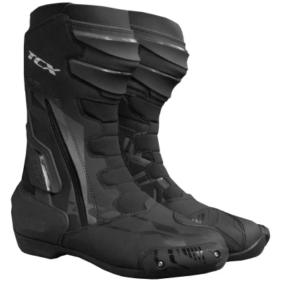 Imagen de TCX S TR1, Bota de Moto para Hombre, Deportiva, certificada, Parte Superior Microfibra, Cremallera Lateral elástica y Velcro, Negro, 42 EU
