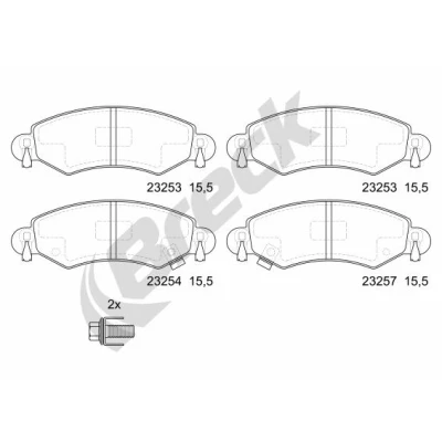 Imagen de BRECK 23253 00 702 10 Juego de pastillas freno con avisador acústico desgaste accesorios SUZUKI: IGNIS 2, Wagon R+ II Hatchback