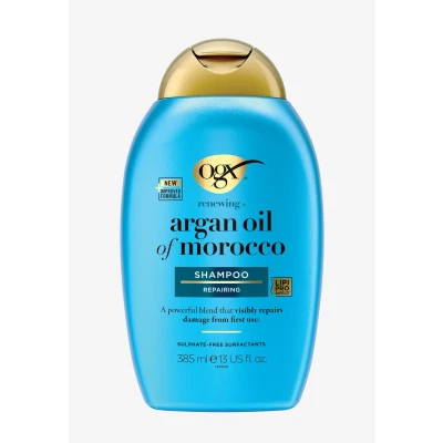 Imagen de OGX Renewing + Argan Oil of Morocco Shampoo (385 ml), champú reparador con aceite de argán Marruecos, para cabello seco, tensioactivos sin sulfatos