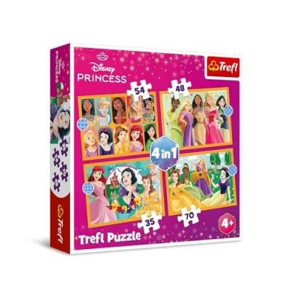 Imagen de Trefl Disney, Historias de Cuentos Hadas Puzle 4en1, 4 Rompecabezas, 35 a 70 Piezas Distintos Grados dificultad, para niños Partir años, Multicolor (34651)