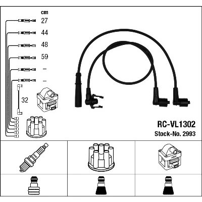 Imagen de NGK 2993 Juego de Cables Encendido 5 VOLVO: 460 L, 480 E, 440 K