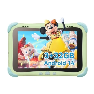 Imagen de BWJBSW Kids Tablet 8 Pulgadas, 3GB+32GB，Android14 para niños, 1280 x 800 IPS HD Display, niños con Funda Learning Tablet/Bluetooth