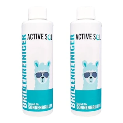 Imagen de ActiveSol limpiador de gafas especial para sol, 2 botellas 250 ml, brillo sin rayas, aroma neutro, fabricado en Alemania