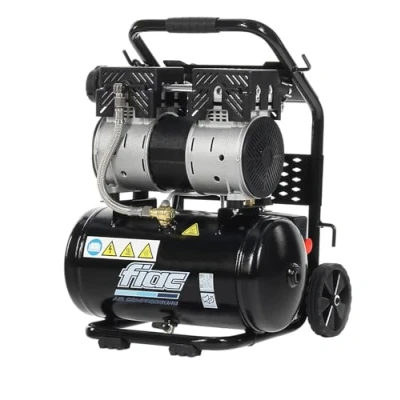 Imagen de FIAC Compresor de Aire Portátil Silencioso SUPERSILENT 10, Sin Aceite, Presión Máxima 8 Bar, 1 Hp, Depósito 10 Litros, Nivel sonoro 58 dB LpA