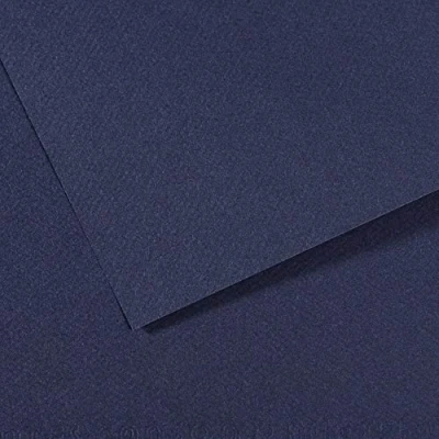Imagen de Canson Mi Teintes Papel de Color Pulpa Teñida, 160 g/m2, Azul (Indigo Blue 140), 21x29,15, Pack 25