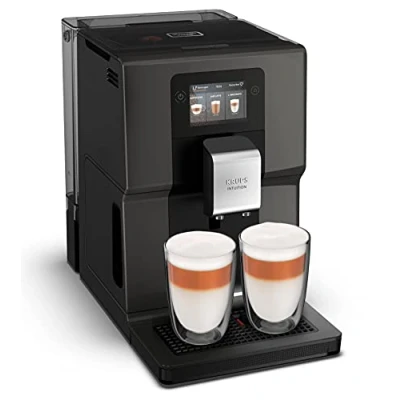 Imagen de Krups Cafetera automática EA872B Intuition Preference con pantalla táctil a color similar un smartphone de 3,5&quot; Indicadores luminosos colores intuitivos 11 bebidas personalizables Negro