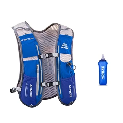 Imagen de AONIJIE 5L multifunción Mochilas de hidratación, Ideal para Deportes al Aire Libre, acampadas, Ciclismo, Carreras, Alpinismo o Senderismo, Incluye 1 * 500 ML Botella Agua (Azul)