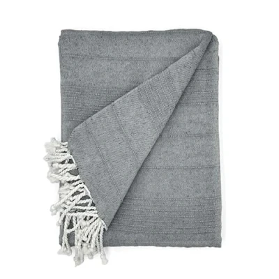 Imagen de Cardenal Textil Foulard Multiusos Peñíscola, Plaid para Cama, Manta Cubre Sofá, Antracita, 130 x 180 cm
