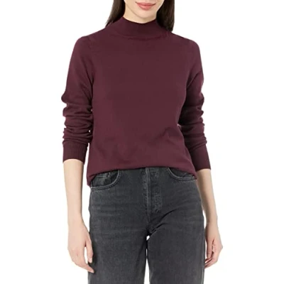Imagen de Amazon Essentials Sudadera ligera con cuello en pico (disponible tallas grandes) Mujer, Burdeos, L