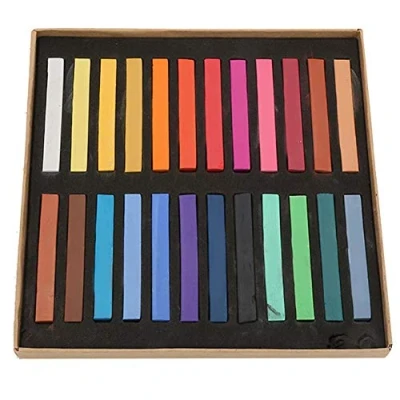 Imagen de Tiza Pastel suave, con exquisito set de embalaje cuadrado Perfecto para pinturas coloridas y expresivas principiantes, Profesionales Artistas(24 piezas)