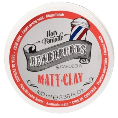 Imagen de Beardburys Matt Clay, Arcilla para el Cabello Hombres, Fijación Extrema y Acabado Mate, Peinar a Base de Agua un Estilo Inmaculado que Dura Todo Día, 100 ml