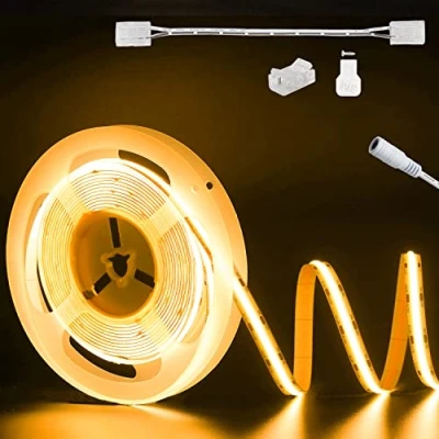 Imagen de PAUTIX tira de luces LED COB 24V, blanco cálido 2000K 504LEDs/M 6m Cinta luz LED,superbrillante para dormitorio,cocina con Conector mazorca 8mm (fuente alimentación no incluida)