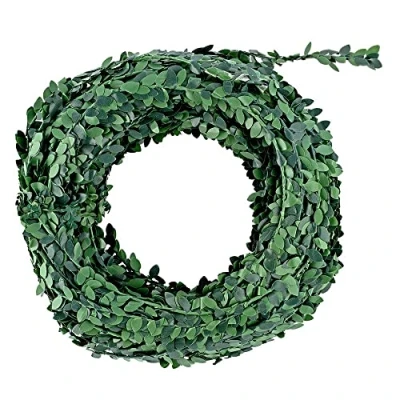 Imagen de Ideen mit Herz Guirnalda decorativa de boj, artificial, 30 m largo, con refuerzo alambre, verde, ideal como decoración mesa o para arreglos florales