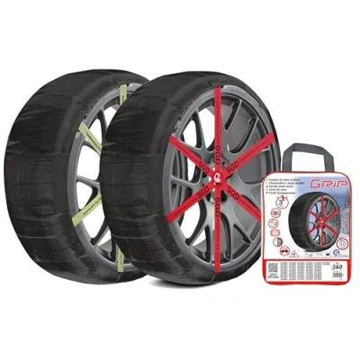 Imagen de RD9 Grip Cadenas de nieve textil, talla Nº 560, set 2 uds, guantes incluidos
