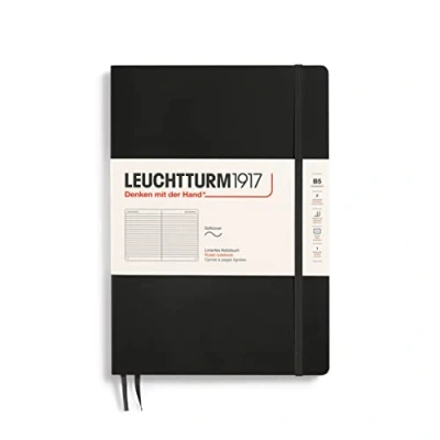 Imagen de LEUCHTTURM1917 349296 Libreta de notas Composition (B5) tapas blandas, 123 páginas numeradas, líneas, negro