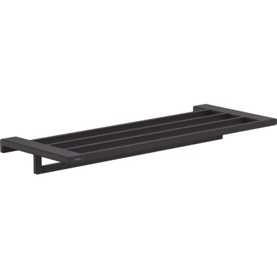 Imagen de hansgrohe AddStoris Toallero de baño con repisa, negro mate, 41751670