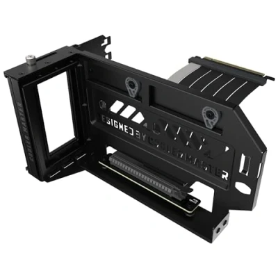Imagen de Cooler Master Kit de Soporte Vertical para GPU V3, Cajas PC E ATX/ATX/mATX y Dispositivos PCI 4.0, Tarjeta Video Modular, Acero SGCC, Incluye Cable Riser 165 mm Negro